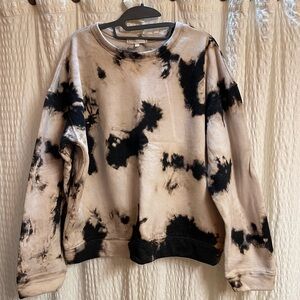 Gilded Intent Black and Cream Tie-Dye Hoodie